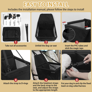 Asiento Elevador Portátil y Transpirable para Coche, Bolsa de Bicicleta para Gatos con Cinturón de Seguridad, Jaula Transportadora para Perros, Segura y Estable para Viajes - Product Image 5