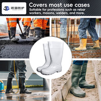 Bottes de sécurité imperméables en PVC certifiées CE, 37 cm, anti-perforation, anti-écrasement, pour travaux de construction en béton