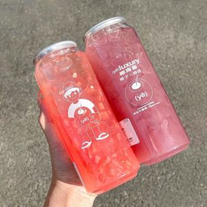 Pull-<b>ring</b> Plastic Bottles 330ml 500ml Transparent Coffee Pet Cans Sealing Machine Seal <b>Pop</b> Can Disposable Pet Cans With Lids - Product Image 3