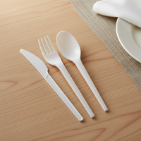Fourchette, cuillère et couteau jetables biodégradables Greenday, robustes, 6,5 pouces, en CPLA, couverts en PLA pour le camping, les pique-niques, les restaurants, les hôtels