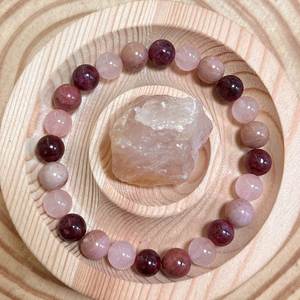 Bracelet en pierre naturelle avec perles de verre colorées, pierre de naissance, sans intermédiaire, support après-vente - Product Image 3