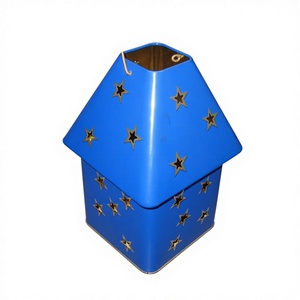 Caja de Metal para Té o Chocolate con Diseño de Linterna, con Recortes y Uso Secundario como Portavelas Metálico - Product Image 4