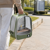 Sac à dos de transport transparent pour perroquet Juicepet, sac de voyage respirant pour oiseaux, sac de transport pour animaux de compagnie d'extérieur avec perchoir