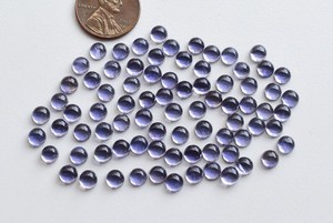 Lot de cabochons ronds lisses en Iolite semi-précieuse 100% naturelle, pierres précieuses naturelles de haute qualité pour la fabrication de bijoux - Product Image 4