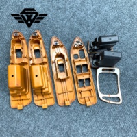 Kit de Revestimiento Interior para LandCruiser LC100 FJ100 1998-2007, Panel de Control de Aire Acondicionado Plateado y Molduras de Ventana con Acabado ABS Imitación Madera