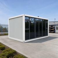 Maison préfabriquée en conteneur résistante aux intempéries, 40 pieds, pliable, maison modulaire préfabriquée, 2 chambres avec panneaux solaires pour base en montagne