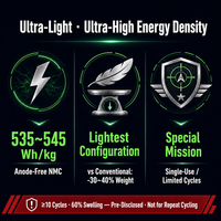 TPENERGY 30,5Ah Anodenfreie Ultraleichte Spezial-Lithium-Metall-Festkörperzellen mit Hoher Energiedichte, 50-Zyklus NMC-Batterie
