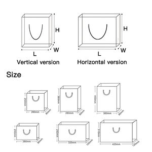 Borsa della spesa con Logo personalizzato per feste regalo di nozze borsa portatile in rilievo carta blu rosa sfumata - Product Image 4