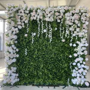 SN-FW01 <strong>Wedding</strong> <strong>Decorations</strong> 3D 5D Roll Flower Wall Backdrop 8ft X 8ft Blue White Pink Green Purple Red Graduation Father's Day - Product Image 1