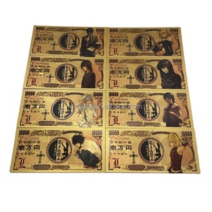 8 Types Japanese Anime Death Note Comic Card 24k Gold Foil Electroplated Banknote - Product Image 1