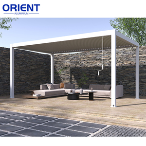 Pergola motorisée en aluminium à toit à lamelles, avec revêtement fluorocarboné anti-corrosion, pour valoriser la valeur des villas et des espaces extérieurs - Product Image 3