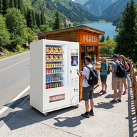Máquina Expendedora Refrigerada de 48 Compartimentos para Snacks y Bebidas con Pago por Monedas, Billetes y Tarjeta de Crédito