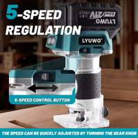 Défonceuse à paume sans fil 21V DIY à moteur sans balais avec réglage rapide de l'angle et serrage rapide pour le fraisage des bords de meubles en bois