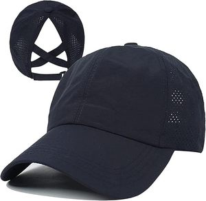 Cappellino da Baseball Regolabile da Donna a 5 Pannelli con Apertura per Coda di Cavallo, Asciugatura Rapida, in Tessuto Oxford Terry Jersey - Product Image 4