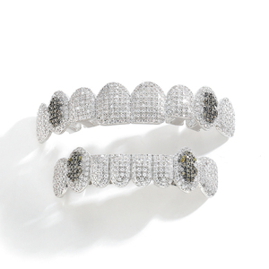 G028 Top 8 Botom 8 Tooth <span class=keywords><strong>Grilz</strong></span> Symbole coloré Full CZ <span class=keywords><strong>Grilz</strong></span> Pour hommes et femmes - Product Image 2