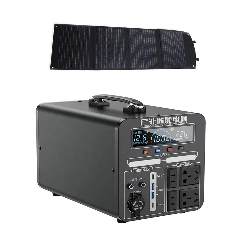 High Capacity 1200w UPS Lifepo4 Battery Home Energy Storage Battery Portable Power Station For Camping Lighting Laptop