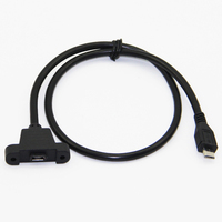 Câble d'extension Micro USB 2.0 Bochara Mâle vers Femelle M/F blindé avec blindage en feuille et tressé avec fixation par vis sur panneau 30cm 50cm