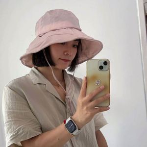 New Arrival Summer Fashion Trendy Women Sun Fisherman Hat Fast Dry Solid Color Wide Brim Travel Beach <b>Sunscreen</b> Bucket Hat - Product Image 2