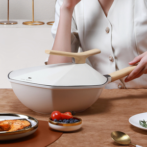 Sartén Wok Antiadherente de 28 cm Maple Leaf, Utensilios de Cocina Ligeros para Inducción con Tapa - Product Image 1
