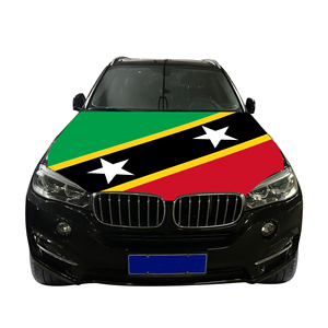 Vente en gros 120x150cm Housse de capot de voiture style fanion Saint-Kitts-et-Nevis Résistante à l'usure et durable Housse de capot moteur - Product Image 4