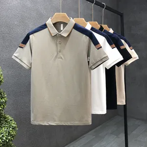 Polo Shirts Custom Colorblock Lapels Men T-shirt Personal Group Embroidered Mens Solid Color Polo Logo Custom