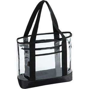 Custom Logo <strong>Clear</strong> Tote Bag Plastic PVC Shopping Shoulder Bag Stadium Approved Zipper Beach <strong>Clear</strong> <strong>Handbag</strong> - Product Image 2