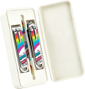 4 Piece Stainless Steel Manicure Pedicure Set <b>Nail</b> Clipper <b>Kit</b> with Case Portable Grooming Tools for Fingernails Toenails - Product Image 2
