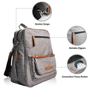 <span class=keywords><strong>Sac</strong></span> à <span class=keywords><strong>dos</strong></span> élégant imperméable et personnalisé pour changer les couches de bébé <span class=keywords><strong>avec</strong></span> poche et chauffe-biberon - Product Image 4