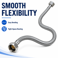 Tuyau tressé en acier inoxydable 201 F3/8 x F3/8 de 11 mm avec connecteur flexible EPDM pour alimentation en eau – Fourniture directe usine