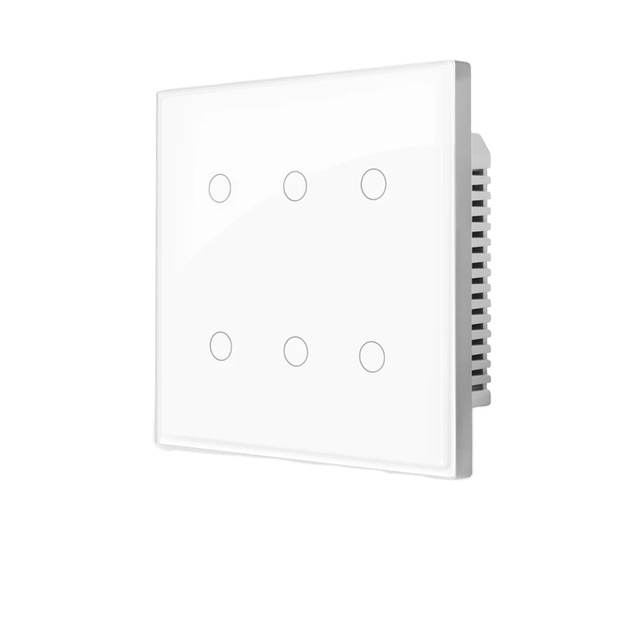 Zemismart Tuya 6 Gang Zigbee Smart Wall Light Switch Homekit Compatible Alexa Google Assistant Neutral Required Glass Panel 16A