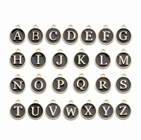 Breloques en alliage lettres A-Z, perles initiales émaillées, style punk, bracelet et collier unisexe