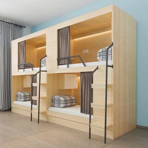 Lit superposé moderne en bois avec rangement et bureau pour étudiants et adultes, meubles de chambre à coucher - Product Image 6