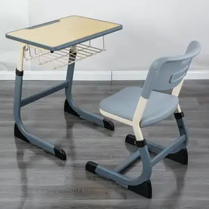Meja dan kursi pelajar Modern berkualitas tinggi, Set Kombo furnitur sekolah yang disediakan pabrik untuk rumah kantor atau ruang tamu