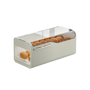 Boîte de rangement pour œufs avec couvercle rabattable, capacité de 18 œufs, organisateur de réfrigérateur, couleur unie blanche - Product Image 5