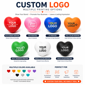 Cadeau promotionnel, utilisation quotidienne, balle anti-stress en PU en forme de cœur, impression personnalisée, jouet anti-stress à presser pour les événements d'entreprise, les campagnes, les écoles - Product Image 2