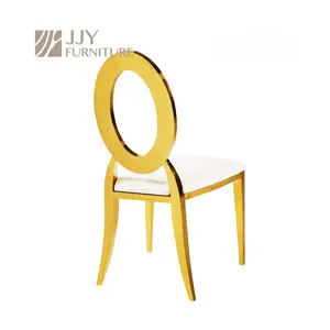 JJY-YHY-M005独特的金色不锈钢椅子，带软垫，用于复杂的活动装饰