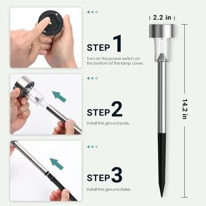 Luces Solares <span class=keywords><strong>para</strong></span> Exteriores, LED ABS, Paquete de 12, Sensor de Movimiento, IP44, Impermeables, <span class=keywords><strong>para</strong></span> Jardín, Patio, Césped y Paisaje - Product Image 6