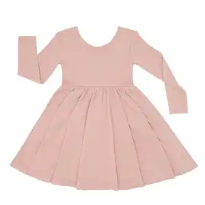 OEM & OEM Baby Mädchen Chevron Point ing Kleid Sommer Bambus Viskose Prinzessin Baumwolle Kinder kleid Kleinkind Geburtstags feier Kleider