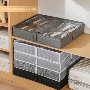 Boîte de <span class=keywords><strong>rangement</strong></span> multifonctionnelle <span class=keywords><strong>sous</strong></span> le <span class=keywords><strong>lit</strong></span>, 12 compartiments, séparateur transparent, pliable, anti-poussière, boîte de <span class=keywords><strong>rangement</strong></span> pour <span class=keywords><strong>chaussures</strong></span> - Product Image 1