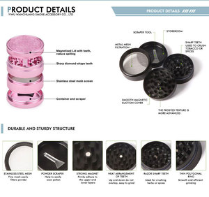 Nuevo Diseño, Molinillo Manual de Hierbas, Patrón Creativo, 50 mm, 4 Capas, Aleación de Zinc, Metal, para Tabaco y Hierbas - Product Image 5