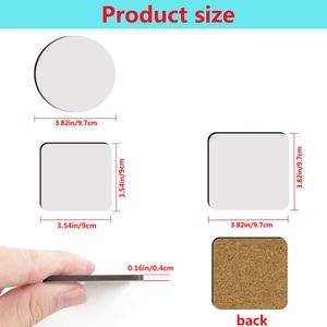 Posavasos de Madera MDF Redondos y Cuadrados con Corcho para Bebidas, Personalizables con Logotipo por Sublimación - Product Image 2