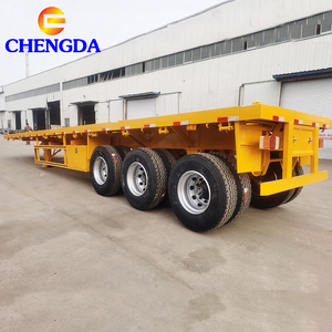 Trung quốc 3 trục 20ft 40ft container Trailer hàng hóa giường phẳng phẳng Trailer bán với container khóa - Product Image 2