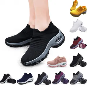 Drop Shipping Offre Spéciale femmes chaussette chaussures chaud solide couleurs baskets montantes chaussette chaussures baskets femmes casual chaussures de sport