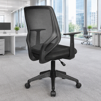 Chaise de bureau ergonomique pivotante à dossier moyen Kabel, nouvelle arrivée, avec dossier en maille, accoudoirs fixes, hauteur réglable, style moderne, tissu