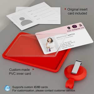 Porte-badge rétractable en PVC LEBEY avec clip pour médecins et infirmières, étui pour carte de travail avec logo époxy personnalisé - Product Image 4