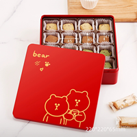 Boîte à biscuits carrée de qualité alimentaire avec séparateur intérieur, boîte en métal vide personnalisée pour biscuits, chocolat, bonbons, emballage cadeau, conteneur en tôle