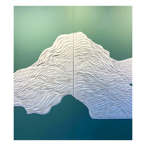 Оптовая продажа, современные 3D текстурированные фоновые стеновые панели для интерьера отеля, снижение акустического шума, гибкая кожаная Водонепроницаемая стена - Product Image 2