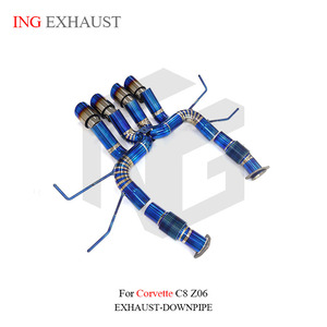 Échappement droit en titane ING pour <span class=keywords><strong>Corvette</strong></span> C8 Z06 avec embouts, échappement Valvetronic de haute qualité, pièces de performance automobile - Product Image 3