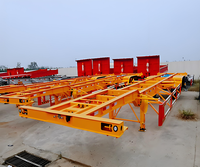 Semi-remorque squelette en acier à 3 essieux, 60T, à suspension pneumatique pour conteneurs 20ft/40ft – Nouveau modèle, prix bas, vente chaude