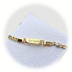 YBcustom ODM chaîne plus épaisse graver bracelets plaque signalétique bijoux nom personnalisé Bracelet pierre de naissance - Product Image 1